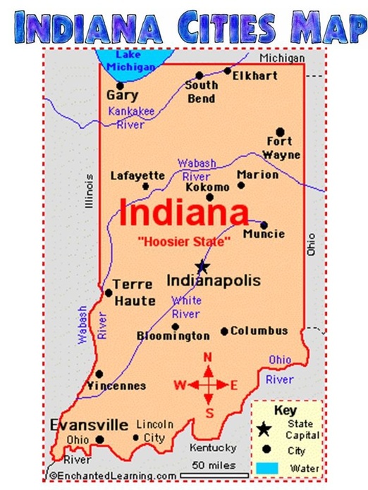 Road Map Of Indiana And Ohio Side By Side